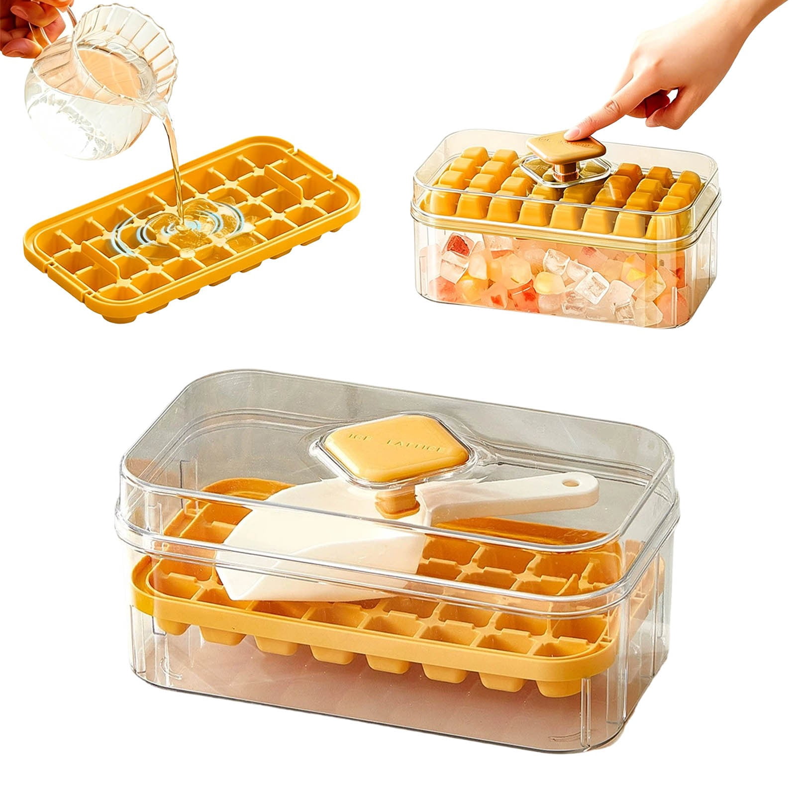 Button With Lid 28 Cavity Silicone Tray Storage And Easy Release Freezer For Home Kitchen Party Small Babies for Ice Cubes Ice Sphere Ice Tray Shapes Big round Silicone Tray Baby Food Food Lots Cubes