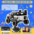thumbnail image 6 of 2 Seats 24V Electric Car for Big Kids, Licensed Ford Bronco Raptor Powered Ride On Car with 4 Wheels Spring Suspension, Parent Remote Control, 24V Ride On Toys for Ages 3-8 Boys Girls Gifts, White, 6 of 8