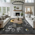 thumbnail image 3 of 5'x8' Area Rugs, You Are My Sunshine Indoor Outdoor Area Rug for Living Room Bedroom, Yellow Sunflowers Cute Bees Heart Dark Gray Washable Bathroom Rugs Kitchen Floor Carpet Mats Home Decor Aesthetic, 3 of 8
