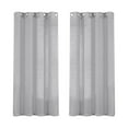 thumbnail image 2 of Grey Linen Textured Curtains 62 Inch Long 2 Panels for Living Room Grommet Top Light Filtering Window Drapes for Bedroom Heathered Gray, 2 of 9