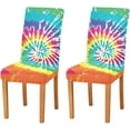 thumbnail image 2 of Tie Dye Dining Chair Covers Set of 4 Spandex Stretch Chair Slipcovers for Dining Room Restaurants, 2 of 6