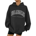 thumbnail image 2 of Los Angeles Hoodies for Women Fall Winter Long Sleeve Graphic Hooded Sweatshirt Streetwear Pullover Tops, 2 of 6