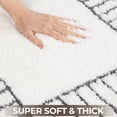 thumbnail image 3 of Superior Inaya Striped Shag Washable Bath Rug, Set of 2, Large, White/Gray, 3 of 11
