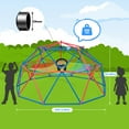 thumbnail image 3 of KloKick 10ft Outdoor Dome Climber for Kids, with Monkey Bars & Cargo Net | Backyard Jungle Gym Playset Includes Swing & Hammock for Ages 3-10(Blue), 3 of 10