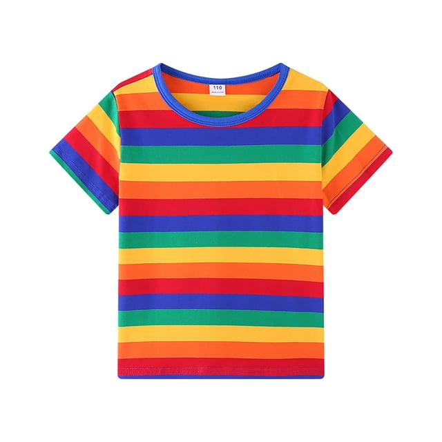 Nwiuh T-Shirts Garçons Unisexe Doux Enfants Col Rond Coton T-Shirts Manches Courtes Uni Filles Tee Shirts (Multicolore, 10-11 Ans)