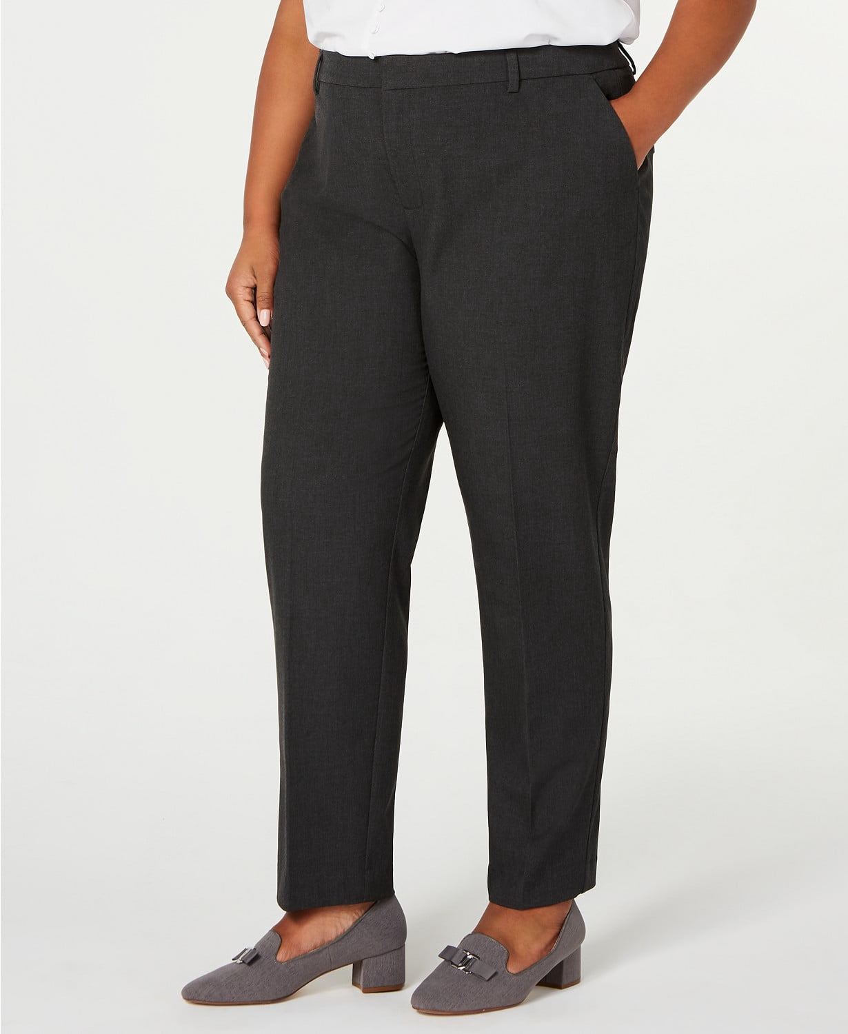 Slim-Leg Ankle Pants Black Size 22W 