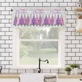 thumbnail image 4 of Merry Christmas Valances for Windows Purple Pink Xmas Tree Rod Pocket Curtain Valance Window Treatment Short Curtains for Kitchen Living Room, 54"x18", 4 of 5