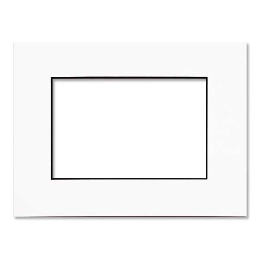 White Photo Mat with Black Core 10x12 for 8x10 Photos Fits 10x12