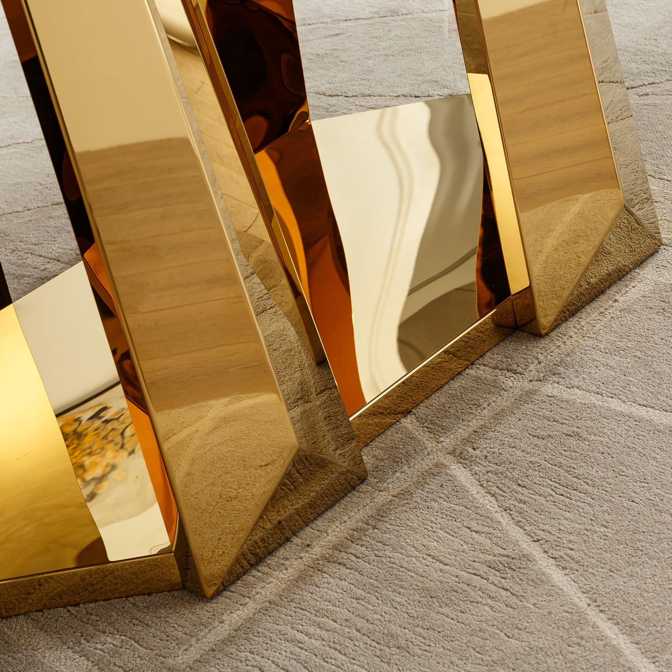 Noble House Modern 70" Rectangle Faux Marble Dining Table with Stainless Steel Base, for Kitchen, Gloss White & Gold