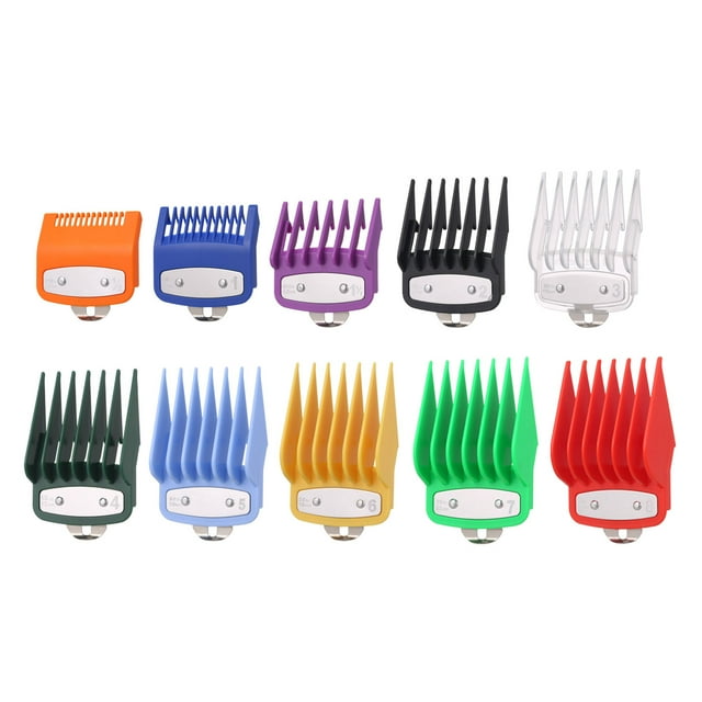 Hair Clipper Combs Guide Kit Set of 10PCS Colorful Plastic Hair Trimmer Guards Attachments Hair