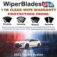 thumbnail image 2 of 2022 Toyota Avalon Beam Wiper Blades Wipers w/1yr Warranty (Set of 2) (WiperBladesUSA), 2 of 5