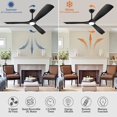 thumbnail image 5 of DingLiLighting 60" Ceiling Fan with Light Remote Control, 3-blade Black Ceiling Fan,Indoor Outdoor Wood Ceiling Fan for Farmhouse,Living Room, Bedroom, Porch,Patios, 5 of 8