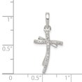 thumbnail image 2 of Beautiful Sterling Silver Polished CZ Cross Pendant, 2 of 2