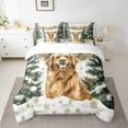 thumbnail image 2 of Homewish Cartoon Puppy Dog 7-Piece Twin Bedding Sets,Winter Pine Tree Bedding Comforter Set,Gold Xmas Tree Sheet Sets For Boys Kids,Breathable Home Decor Reversible, 2 of 8