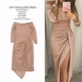 thumbnail image 2 of Mujer ceñido al cuerpo largo con hombros descubiertos Color puro ceñido al cuerpo femenino elegante para fiesta ANGGREK Otros, 2 of 7