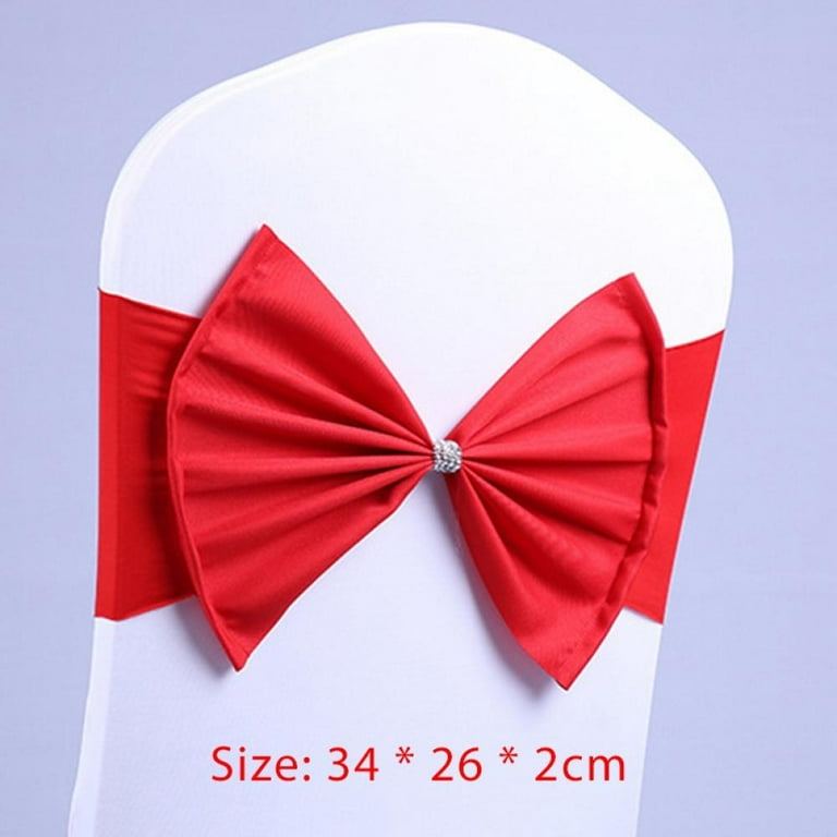 Catlerio Chair Sashes 10Pack Elastic Slider Chair Bow Spandex