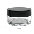 thumbnail image 2 of Beauticom 20 Gram 20 ml (0.7 oz) Round Acrylic Cosmetic Product Sample Travel Jars with Black Lids, 2 of 2