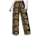 thumbnail image 3 of Women's Cute Bear Plush Pajamas Pants Soft Fluffy Fleece Warm Pjs Sleepwear Winter Comfy Fuzzy Pants, 3 of 8