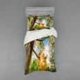 thumbnail image 2 of Ambesonne Landscape Bedding Set 4 Pcs, Vibrant Summer Sky, Queen, Green Brown, 2 of 3