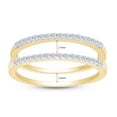 thumbnail image 2 of 1/4 CT Round Cut White Cubic Zirconia Enhancer Double Guard Ring In 14K Yellow Gold Over Sterling Silver (Color: White, Clarity: VVS1-VVS2, 0.25 Cttw) -4.5, 2 of 7
