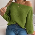 thumbnail image 5 of Bibifish Womens Sweaters Trendy Openwork Off The Shoulder Sweaters Batwing Long Sleeve Going Out Autumn Spring Pullover Knit Tops, 5 of 7