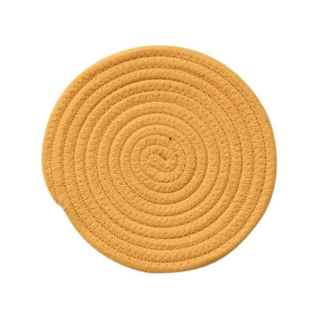 

Dpityserensio 7inch Hand-woven Cotton Thread Meal Pad Bowl Pan Pad Thickened Heat Insulation Pad Clearance
