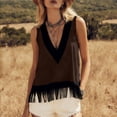 thumbnail image 1 of LVHAOGJOB Débardeurs Unis pour Femmes V Neck Sans Manches Chandails d'Été à Enfiler pour Femmes, 1 of 8