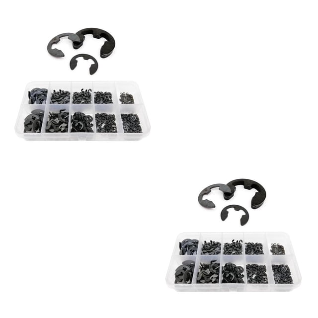 Seitruly Anillos de retención de 580 Uds., práctico anillo de seguridad externo, anillo de presión ligero, abrazadera tipo E, Kits surtidos, lavadora Type1 NO1
