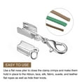 thumbnail image 4 of Unique Bargains 20Sets 4.5mm Fold Over Cord Ends with Lobster Claw Clasps, Terminator Crimp End Caps, Silver Tone, 4 of 7