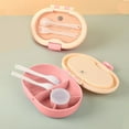 thumbnail image 2 of Yyuenw Plastic Lunch Box, 5-Compartment Cute Oval Lunch Container, Reusable Snack Container, Made with BPA-Free Materials Ideal for Office Use and Dining Out, 2 of 7