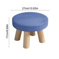 thumbnail image 3 of Topukaiba Round Stool Backless Counter Height Stool Solid Wood Legs Upholstered Seat Vanity Stool for Living Room Bedroom Makeup Desk Entryway Kids Stool, 10.6"x6.7", Blue, 3 of 6