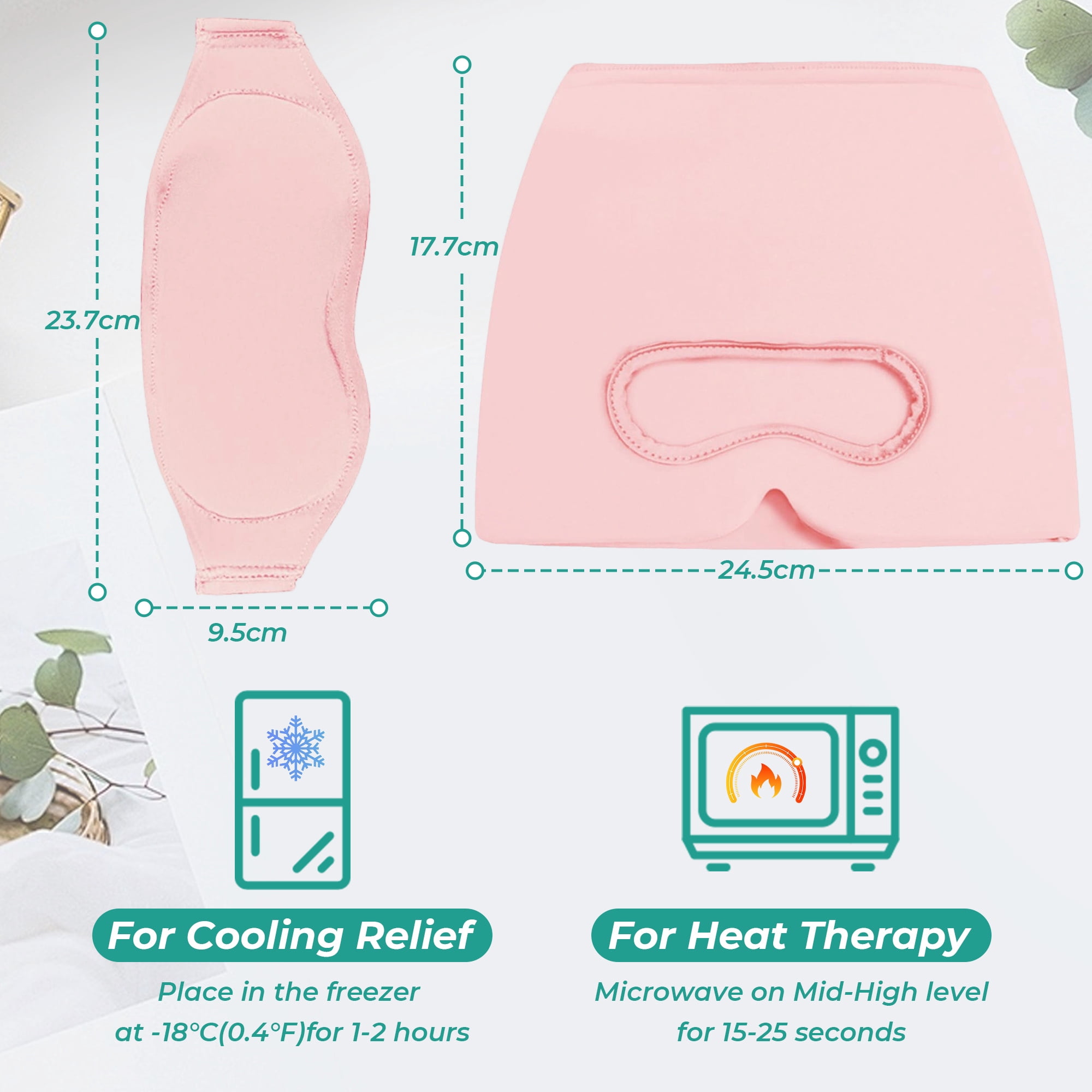 Solid Gel Cap for Hot or Cold Compress, Eye Ice Mask for Sleep and Headache Relief, Reusable Cooling Hat for Pressure and Sinus Comfort