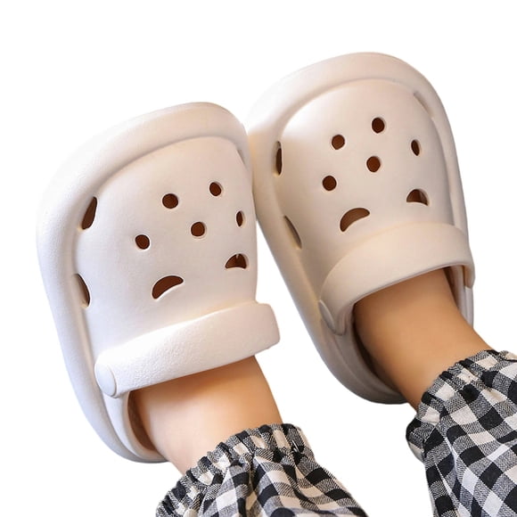 Toddler Slippers,Boys Soft Sole Lightweight Breathable Casual Slides Daily Wear Toddler Children Comfortable Footwear,Kids Slippers,White,6-7 Years