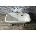 thumbnail image 3 of Aqua Eden VCTQND6732NL2 67-Inch Cast Iron Rectangular Double Ended Clawfoot Tub (No Faucet Drillings) in White/Polished Brass, 3 of 10