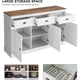 thumbnail image 5 of Keyluv White Buffet Cabinet Storage Sideboard Farmhouse Server Bar Wine Cabinet with 3 Drawers & 3 Doors Adjustable Shelves Cons My Lux Decor Round, 5 of 6