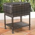 thumbnail image 4 of Patiojoy Outdoor Patio Rattan Wicker Cooler Cart Trolley Ice Drink Galvanize Steel, 4 of 7