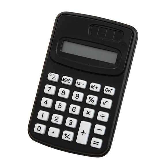 8 Digit Pocket Mini Calculator, Solar Battery Dual Power Large Button Calculator for Home Office, Black