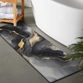 thumbnail image 2 of Gray Marble Gold Wave Pattern Bathroom Rugs Mat,Non Slip Microfiber Bathroom Rug,Rubber Backing,Soft Bathroom Mats for Bathroom Floor,Tub and Shower,47x17in(120x43cm), 2 of 5