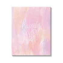 Happily Ever After Pastel Romance Inspirational Graphic Art Gallery Wrapped Canvas Print Wall Art