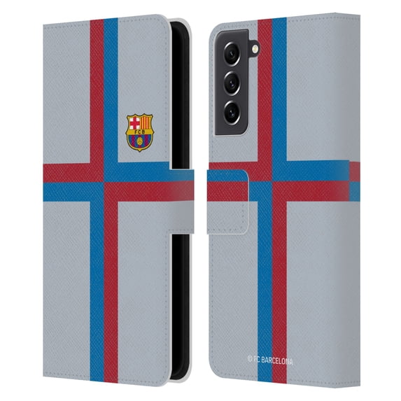 Head Case Designs Officially Licensed FC Barcelona 2022/23 Crest Kit Third Leather Book Wallet Case Cover Compatible with Samsung Galaxy S21 FE 5G