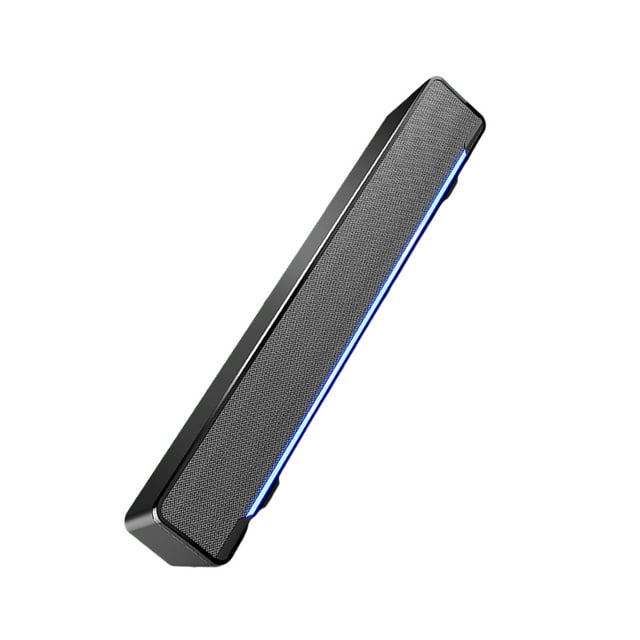 Methold Altavoz de subwoofer compacto negro: amplifica poderosamente el audio de los altavoces de la computadora Efecto de iluminación Cables de audio/vídeo Versión mejorada Bluetooth+cableado