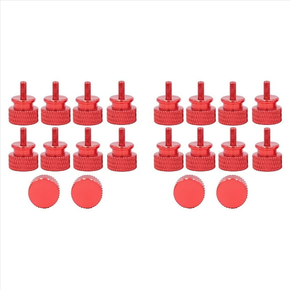 20 Unids/Lote UNC6 -32 M3.5 Tornillo de Mano para Soporte de GPU PSU Caja de Computadora Tornillos de Panel Lateral Montaje de PC Refrigeración por Agua Rojo