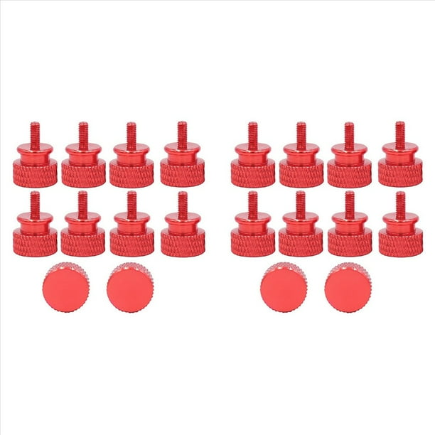 20 Unids/Lote UNC6 -32 M3.5 Tornillo de Mano para Soporte de GPU PSU Caja de Computadora Tornillos de Panel Lateral Montaje de PC Refrigeración por Agua Rojo