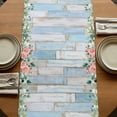 thumbnail image 5 of Table Runners 72 Inches Long Dress Scarves, Sunflowers Trucks Farmhouse Kitchen/Dining Table Runner, Coffee Tablerunners, Spring Farmhouse Eucalyptus Teal Wood 16x72 Inch, 5 of 9