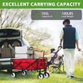 thumbnail image 6 of CL.HPAHKL Collapsible Wagon, Heavy Duty Utility Foldable Wagons Carts with Wheels, Folding Beach Wagon Grocery Wagon for Camping Garden Shopping Sports Outdoor Use, Red, 6 of 7