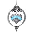 thumbnail image 2 of Light Blue Survivor Pave Heart Holiday Ornament, 2 of 2