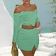 thumbnail image 5 of Conjuntos de falda corta de punto para mujer Estilo Y2K Traje de vacaciones sin espalda con ombligo expuesto FLhrweasw Nuevo, 5 of 9