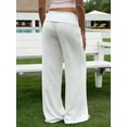 thumbnail image 5 of Women Wide Leg Palazzo Pants Summer Foldover Lounge Trousers Beach Vacation Travel Clothes, 5 of 6