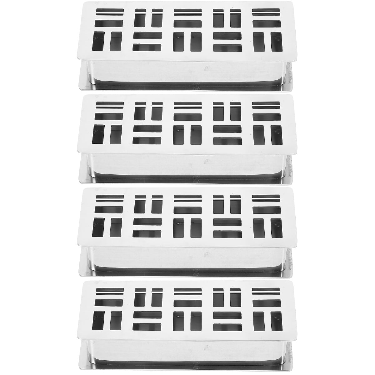 Raindrops 4-Pack Stainless Steel Toothpick Holder Dispenser with Hollow Grid Design, Fruit Pick Storage Box