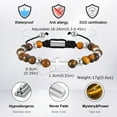 thumbnail image 5 of VNOX Beaded Bracelet Men Tiger Eye Bracelets for Men Cross Stainless Steel Bracelet with Natural Stone Beads, Adjustable Religious Fashion Jewelry, 5 of 5